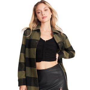 Anthropologie Eldridge Plaid Coat Sage, XL, Brand New